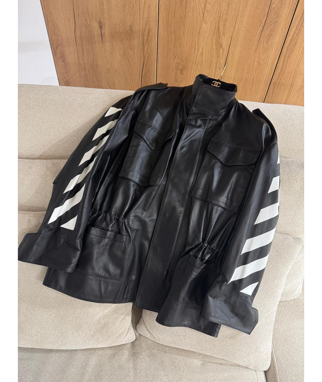 OFF-WHITE Черная кожаная куртка, фото 6