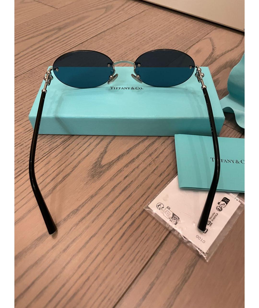 TIFFANY&CO Темно-синие металлические солнцезащитные очки, фото 5