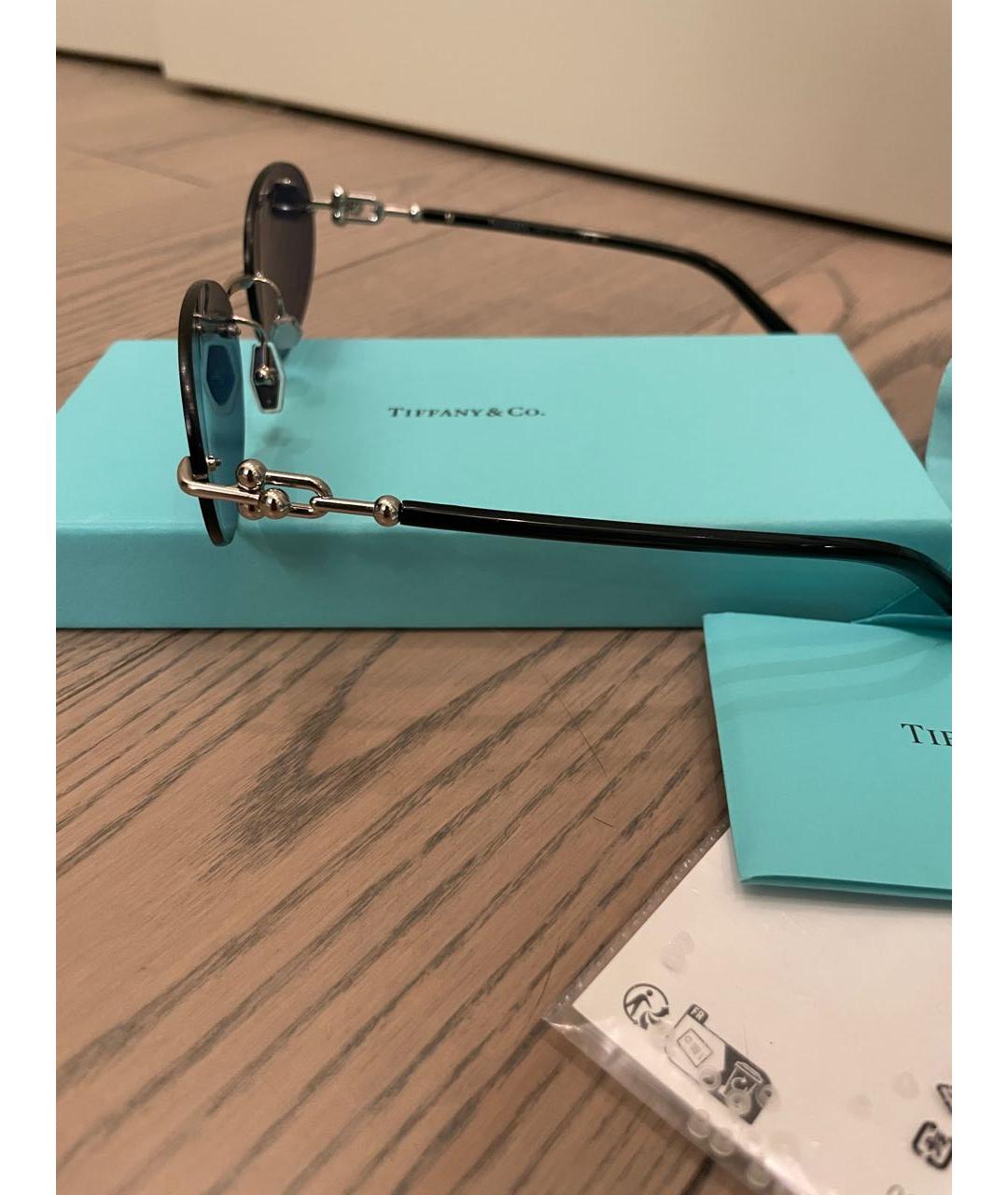 TIFFANY&CO Темно-синие металлические солнцезащитные очки, фото 7