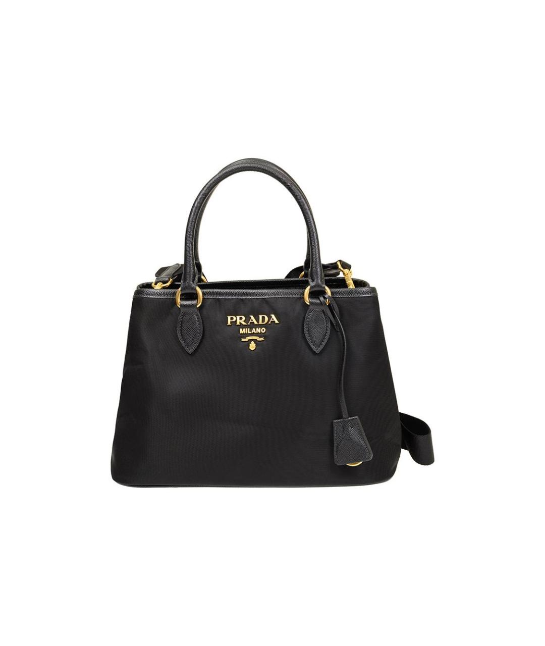 PRADA Черная нейлоновая сумка с короткими ручками, фото 1