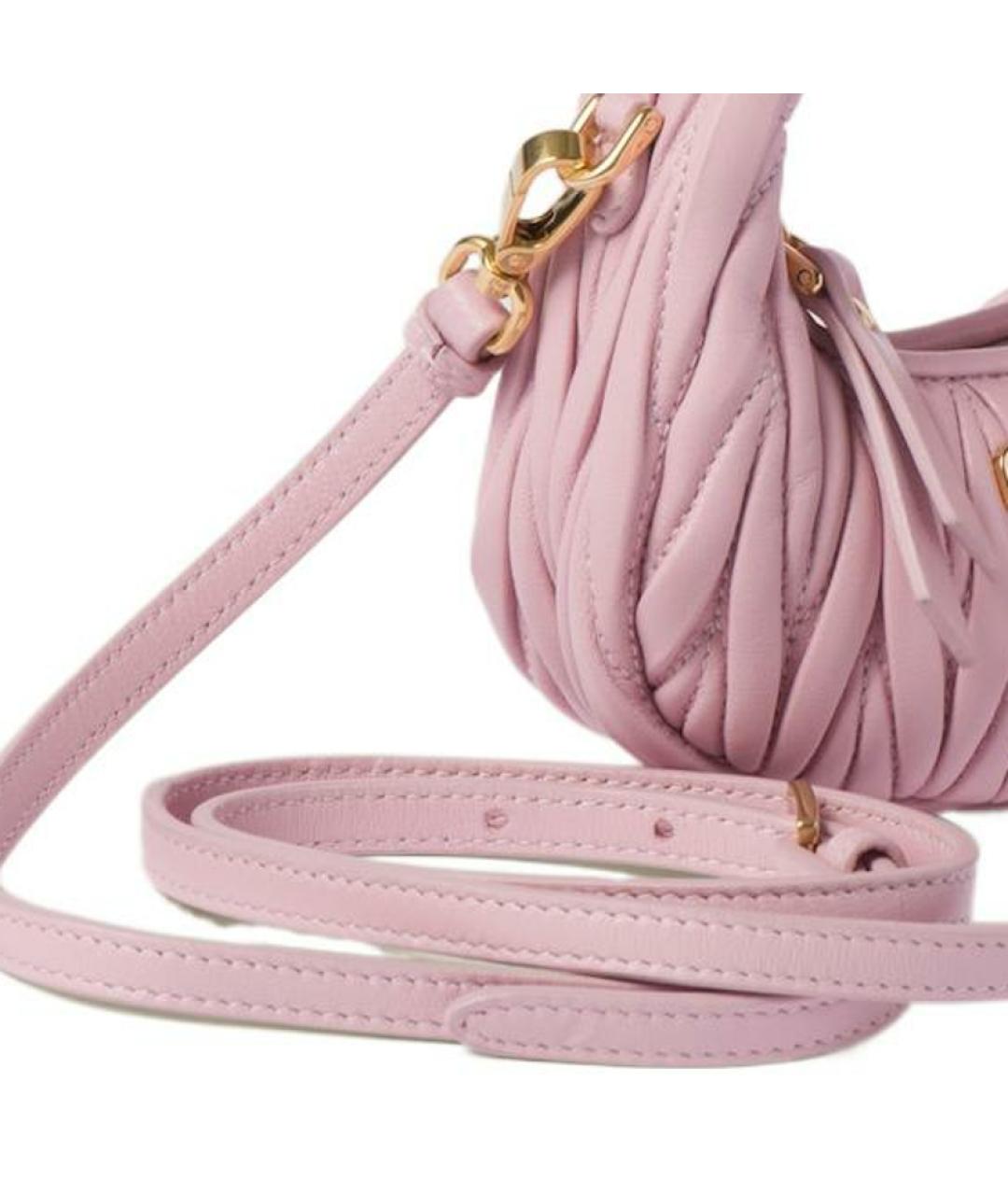 MIU MIU Розовая кожаная сумка через плечо, фото 5