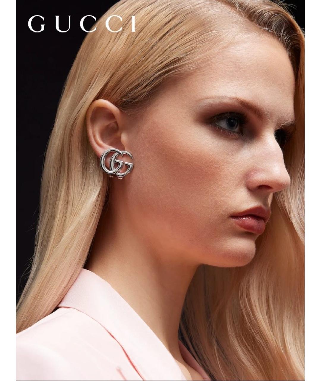 GUCCI Серебряные металлические серьги, фото 2