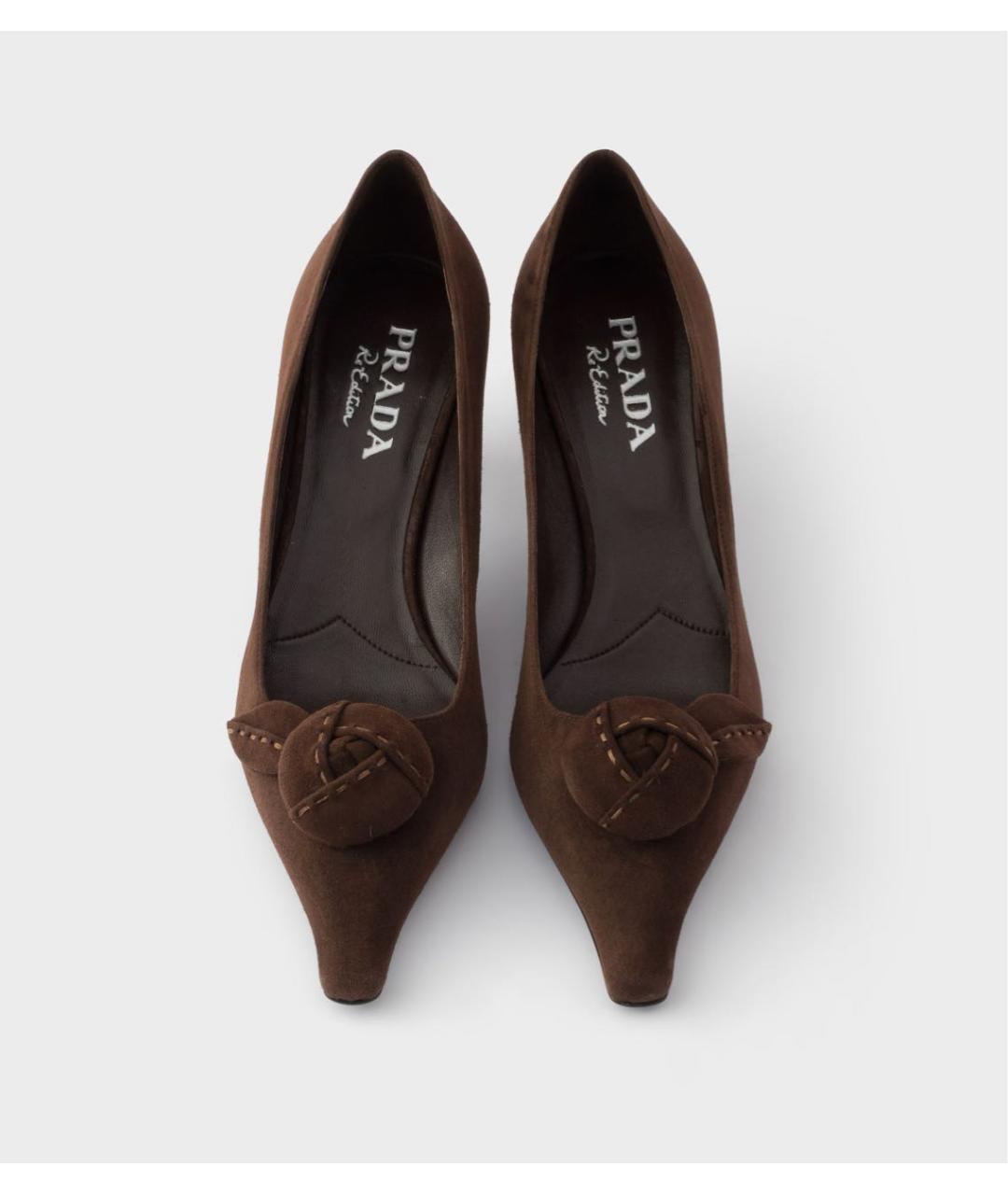 PRADA Коричневые замшевые туфли, фото 3