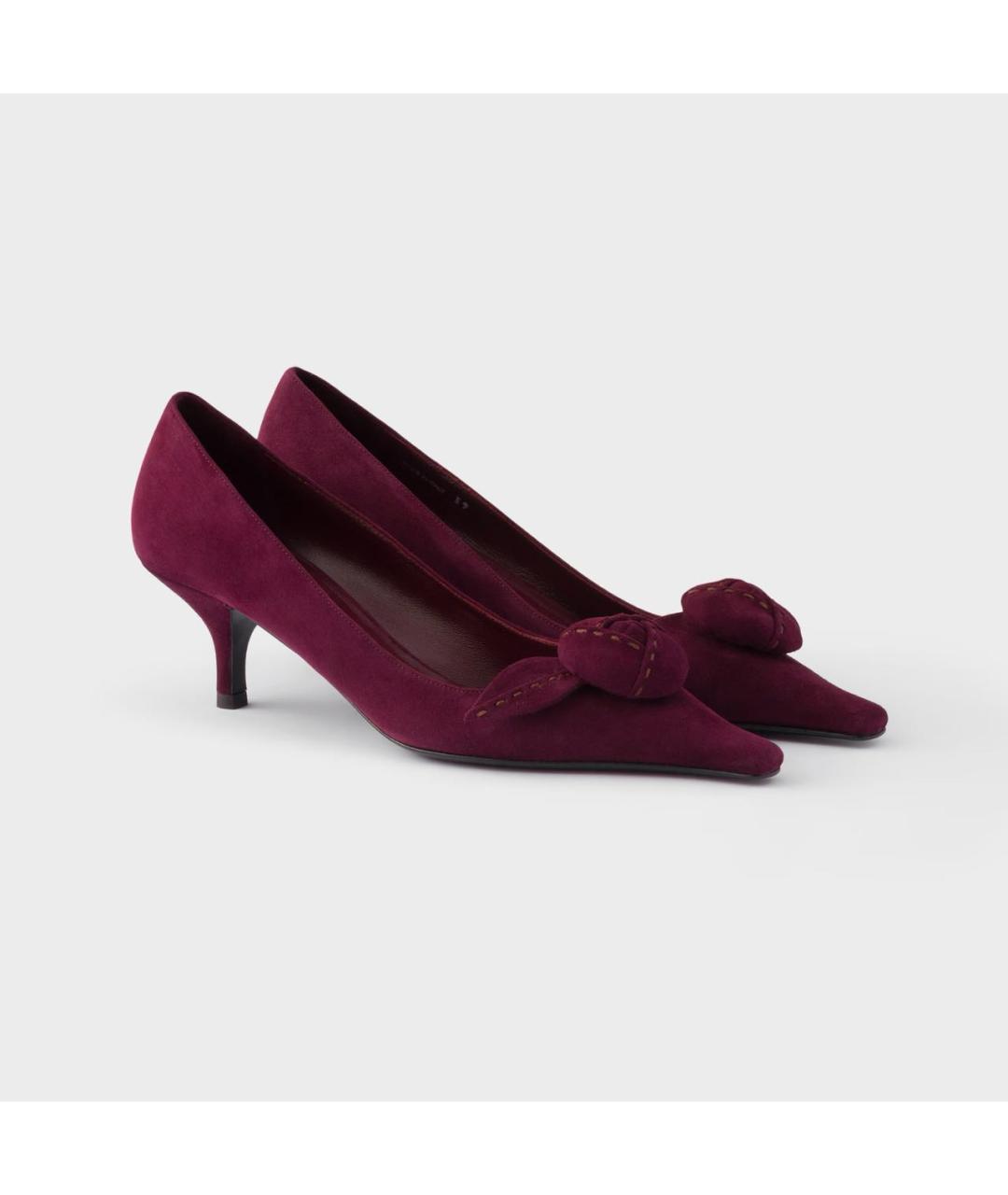 PRADA Бордовые замшевые туфли, фото 2