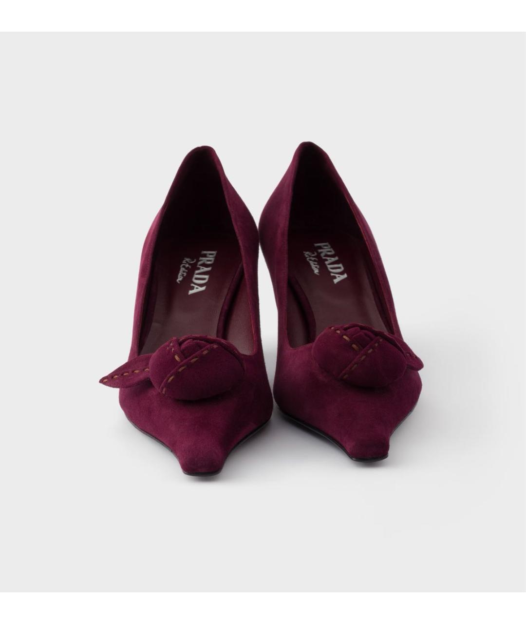 PRADA Бордовые замшевые туфли, фото 5