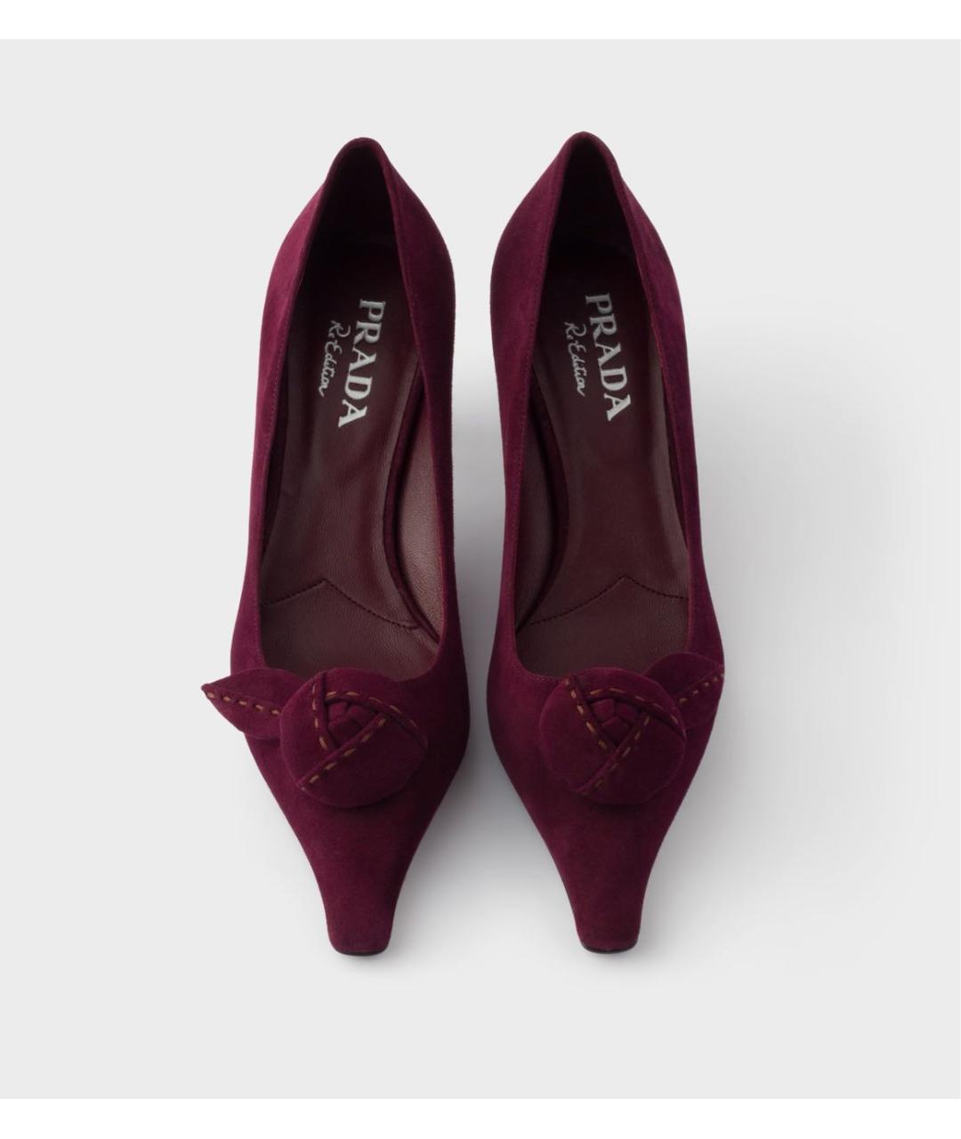 PRADA Бордовые замшевые туфли, фото 3