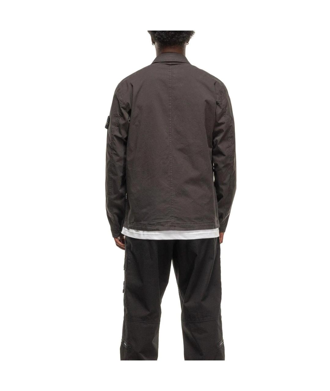 STONE ISLAND Серая хлопковая куртка, фото 3