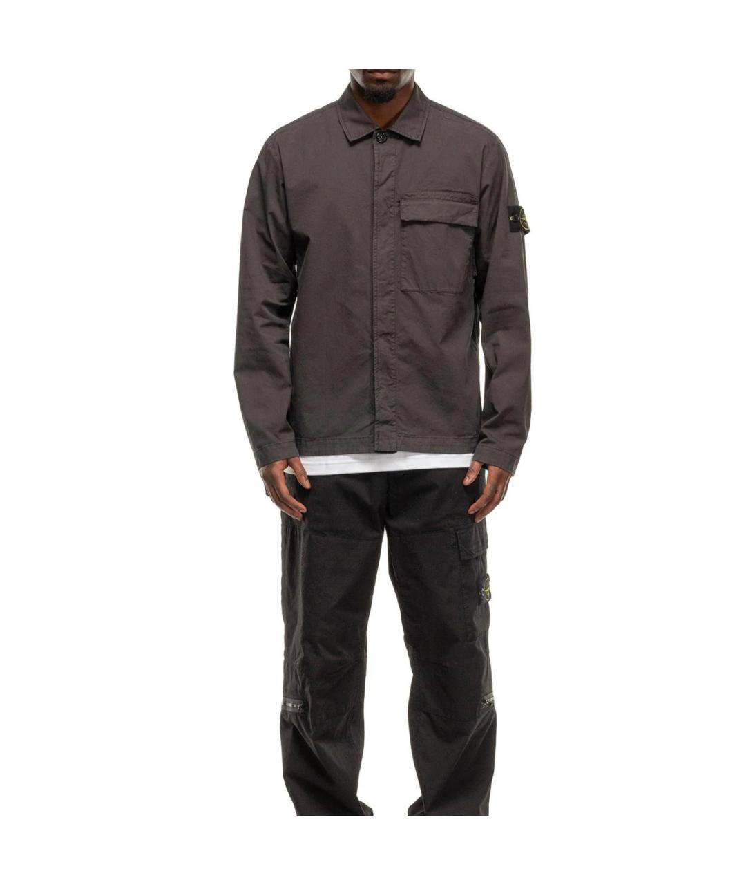STONE ISLAND Серая хлопковая куртка, фото 2