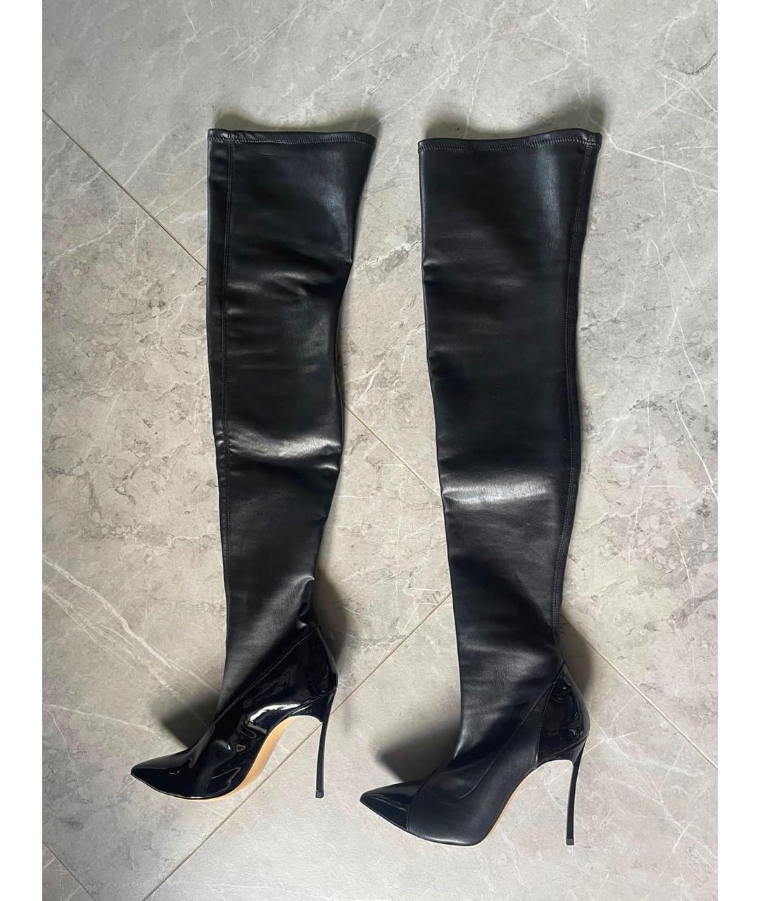 CASADEI Черные кожаные ботфорты, фото 5