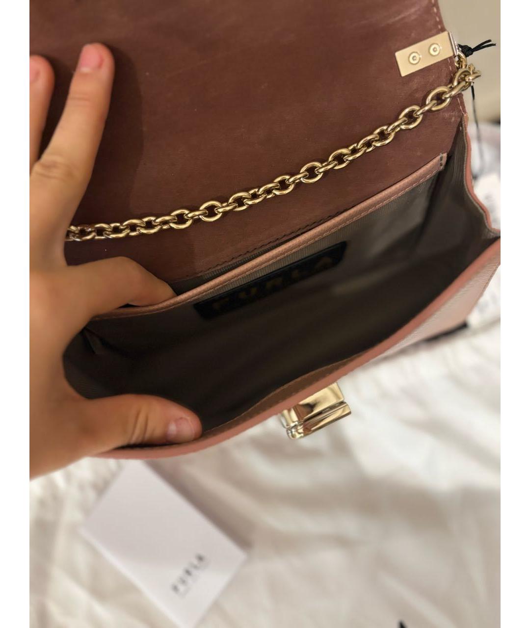FURLA Бежевая кожаная сумка через плечо, фото 6