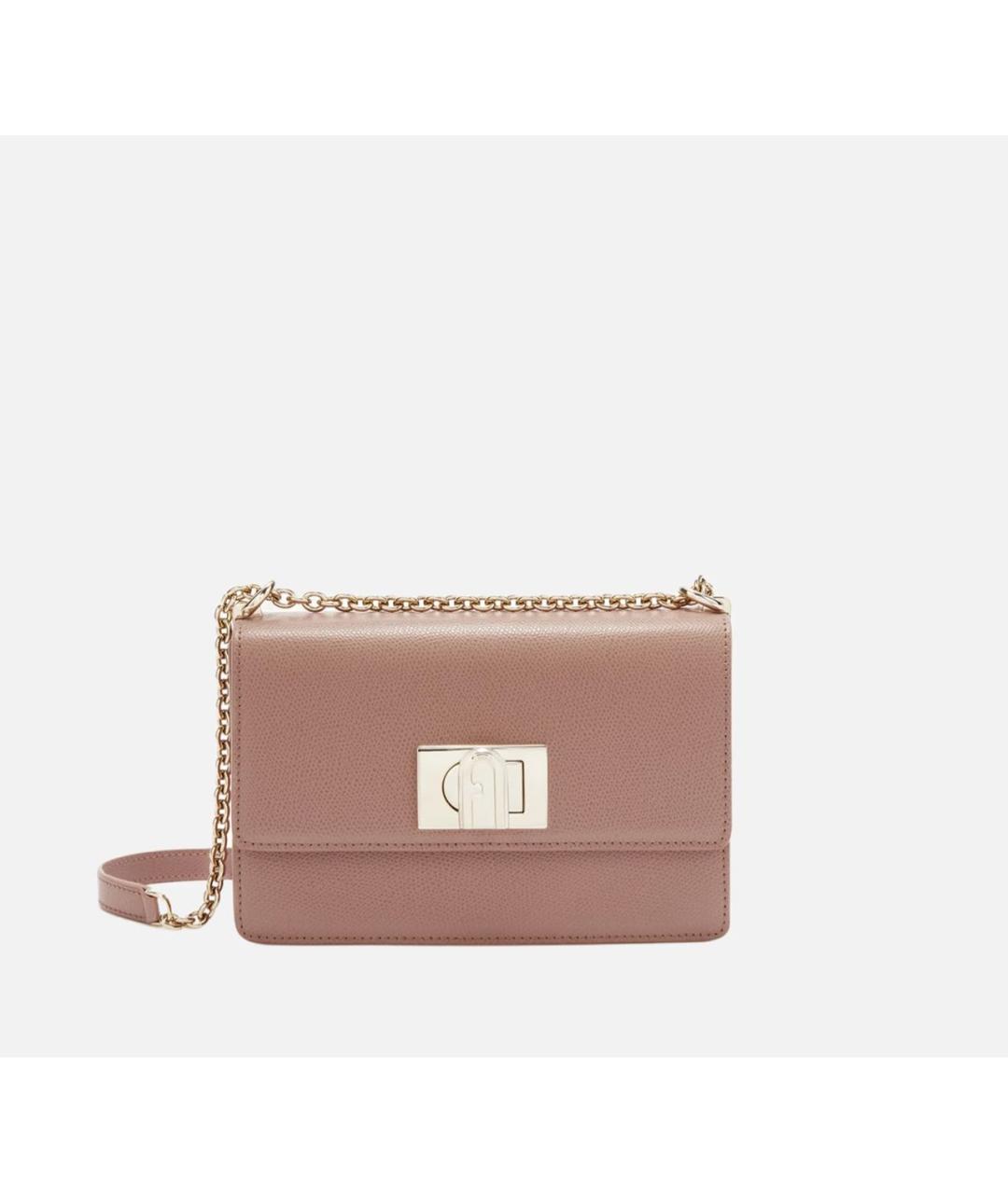 FURLA Бежевая кожаная сумка через плечо, фото 7
