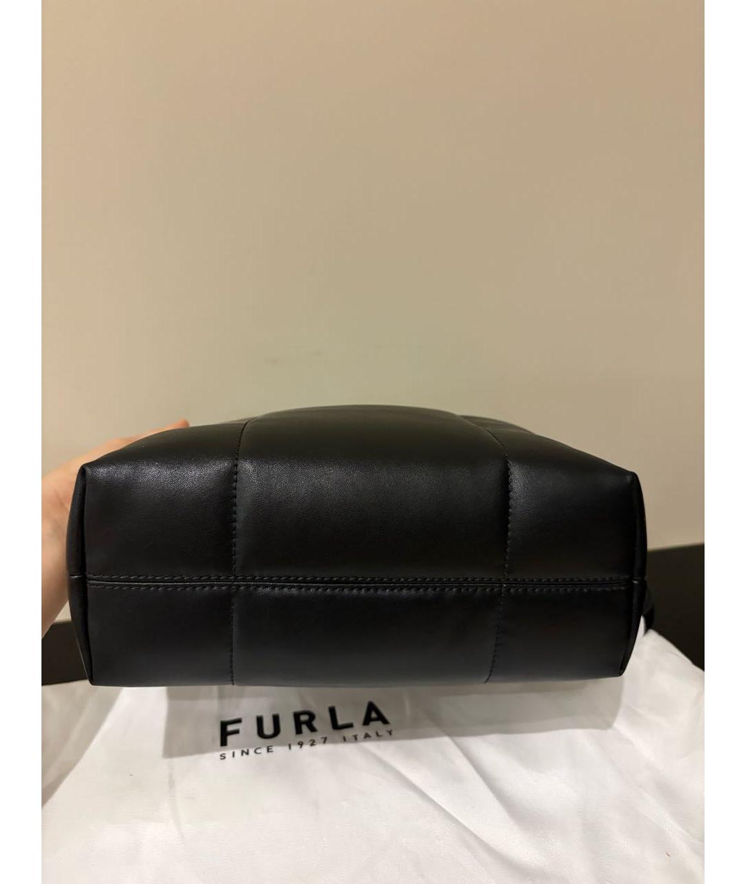 FURLA Черная кожаная сумка через плечо, фото 5