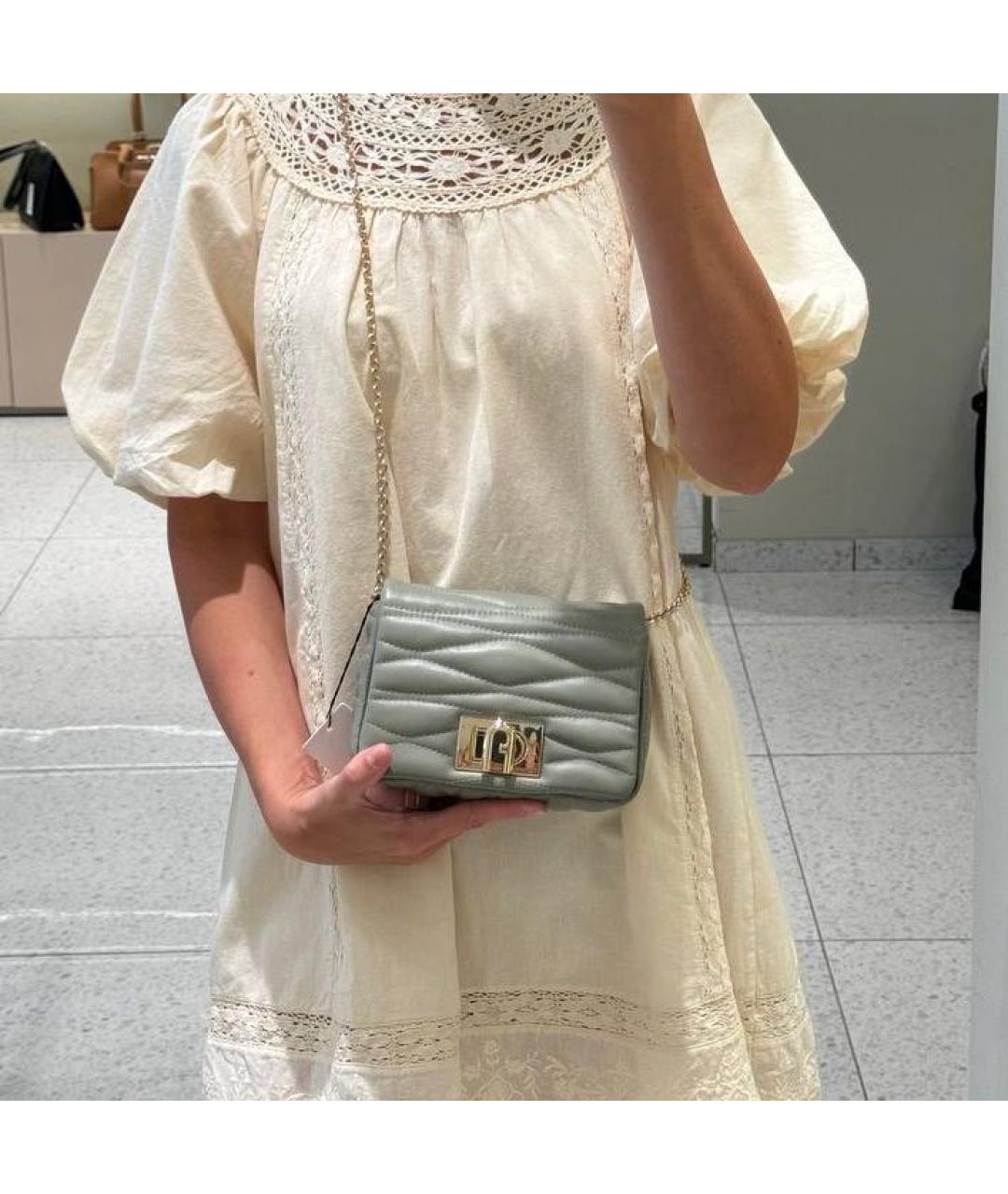 FURLA Бежевая кожаная сумка через плечо, фото 8