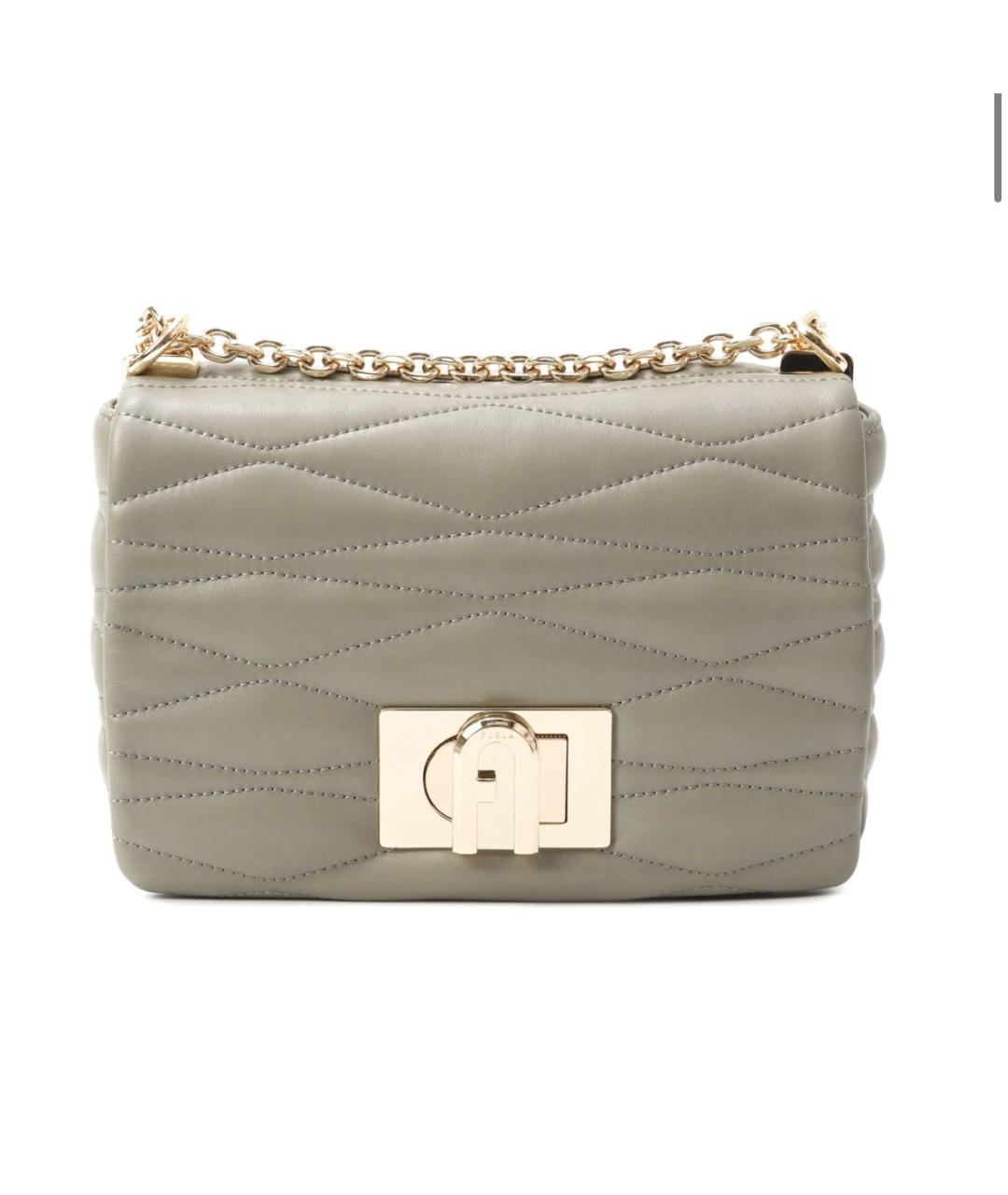 FURLA Бежевая кожаная сумка через плечо, фото 9