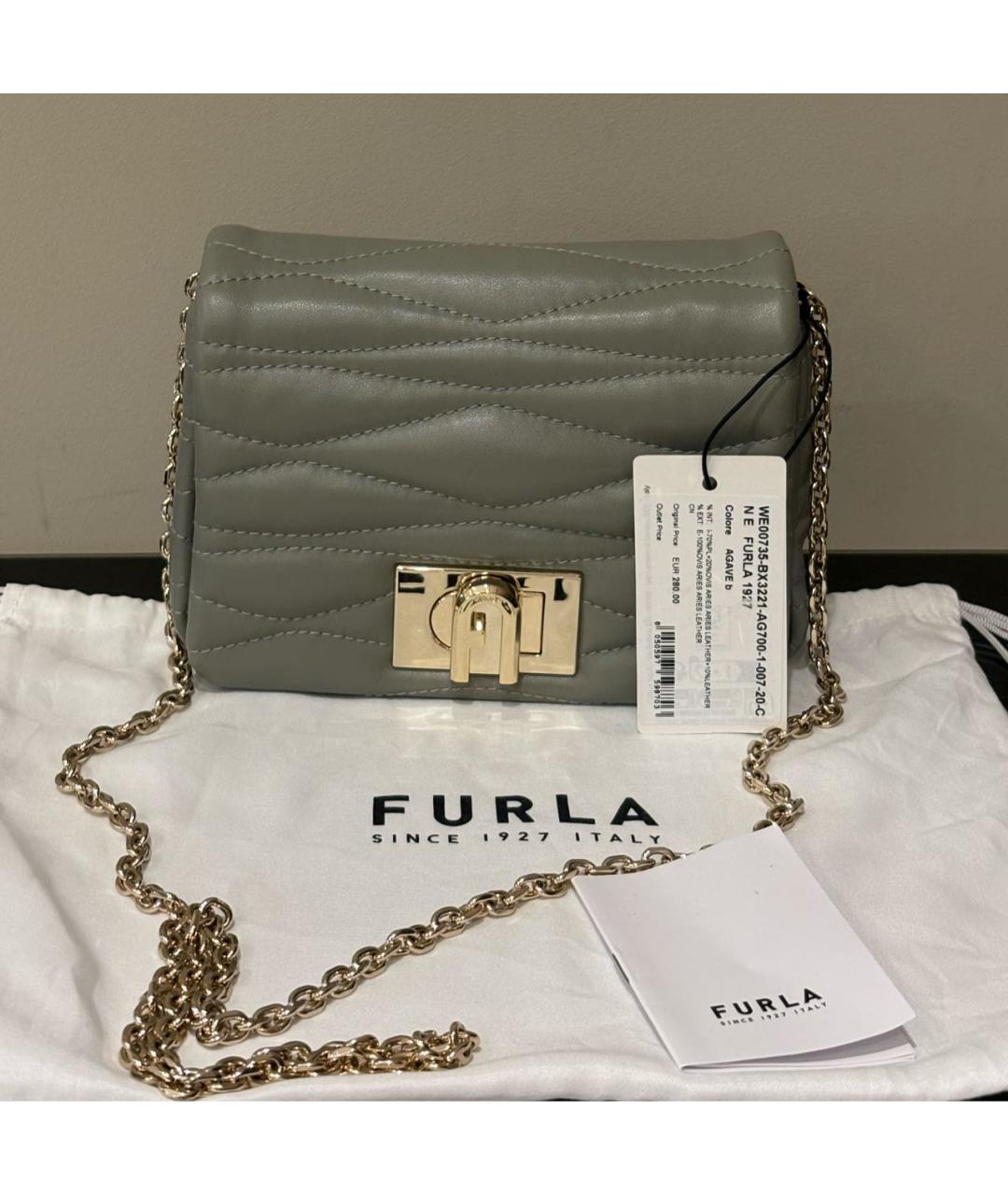 FURLA Бежевая кожаная сумка через плечо, фото 2