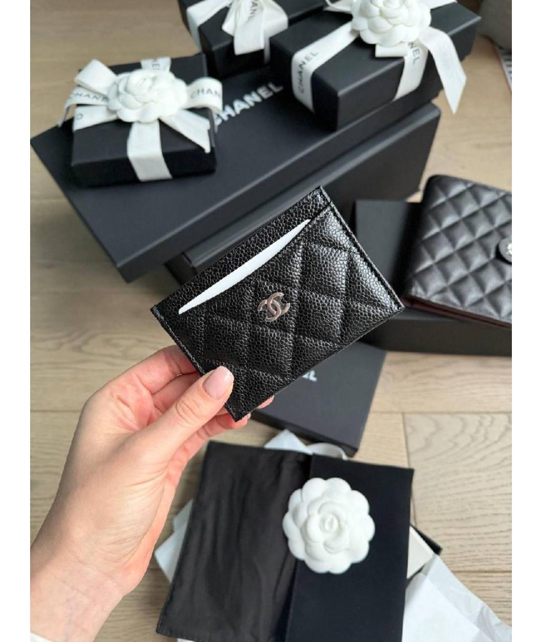 CHANEL Черный кожаный кардхолдер, фото 4