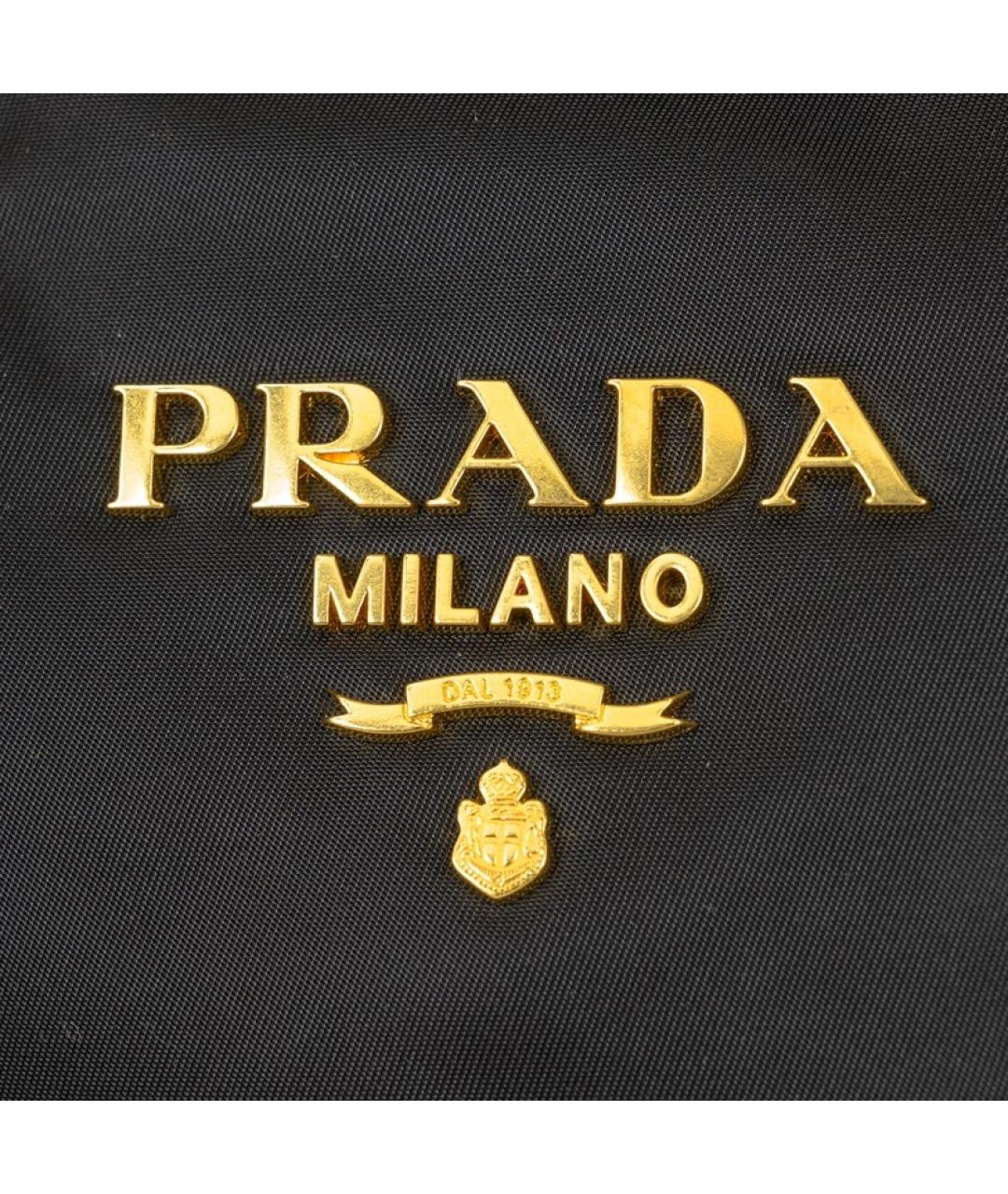 PRADA Черная нейлоновая сумка с короткими ручками, фото 5