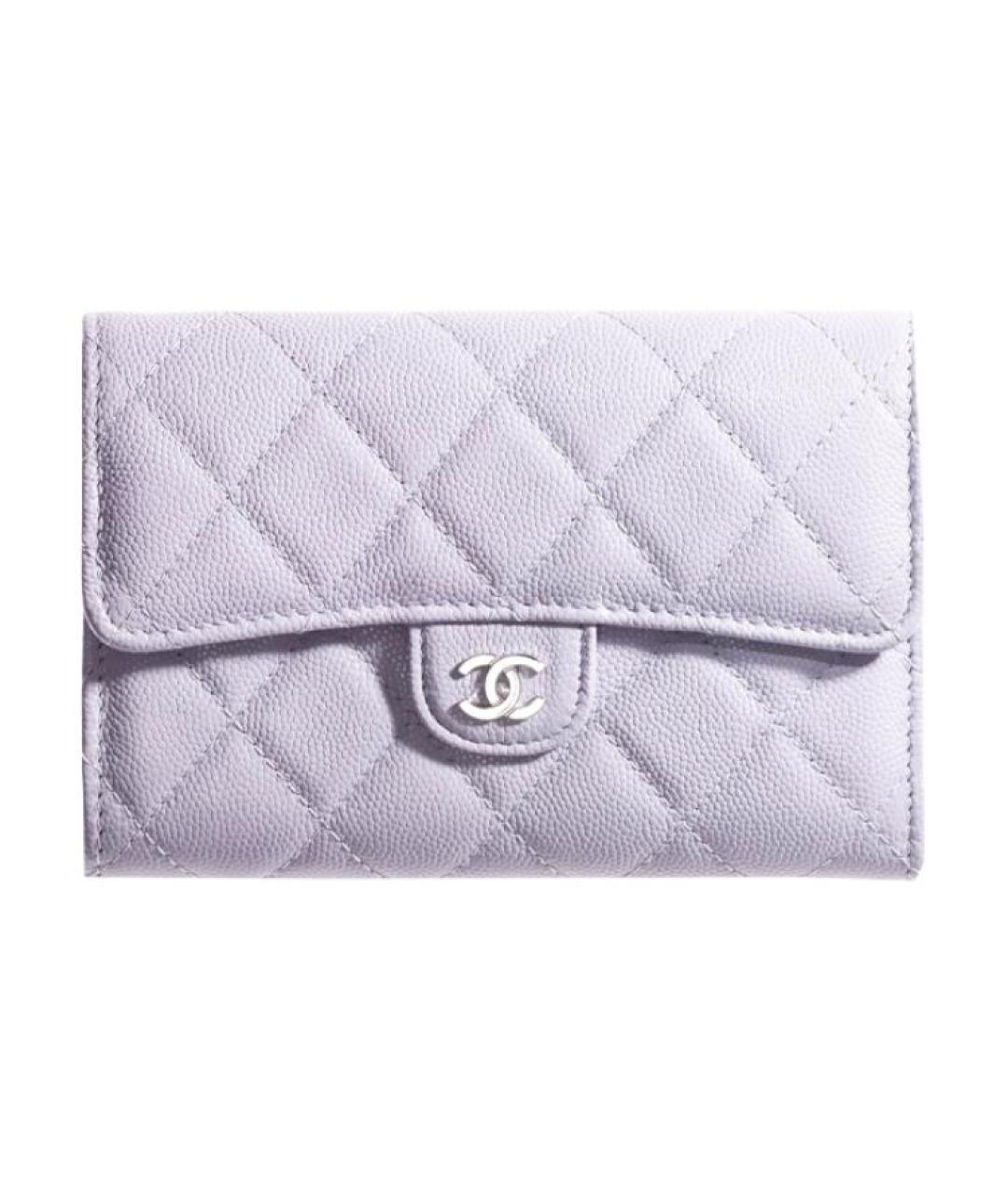 CHANEL Фиолетовый кожаный кошелек, фото 1