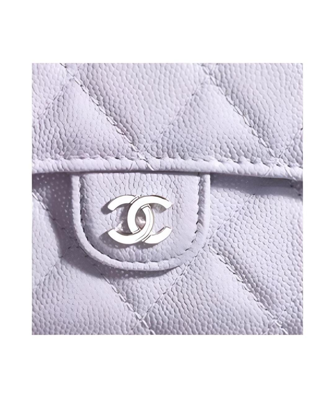 CHANEL Фиолетовый кожаный кошелек, фото 5