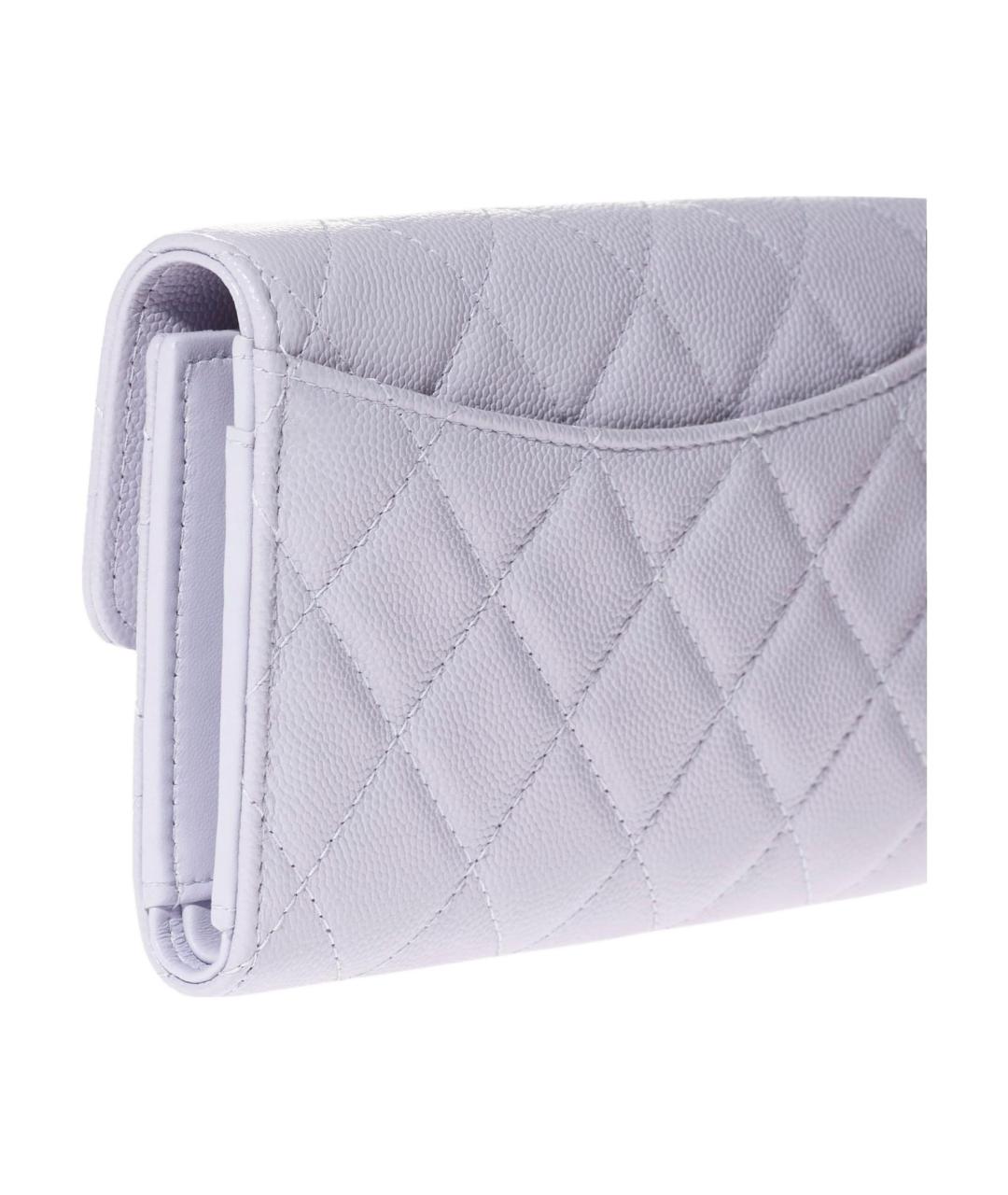 CHANEL Фиолетовый кожаный кошелек, фото 3
