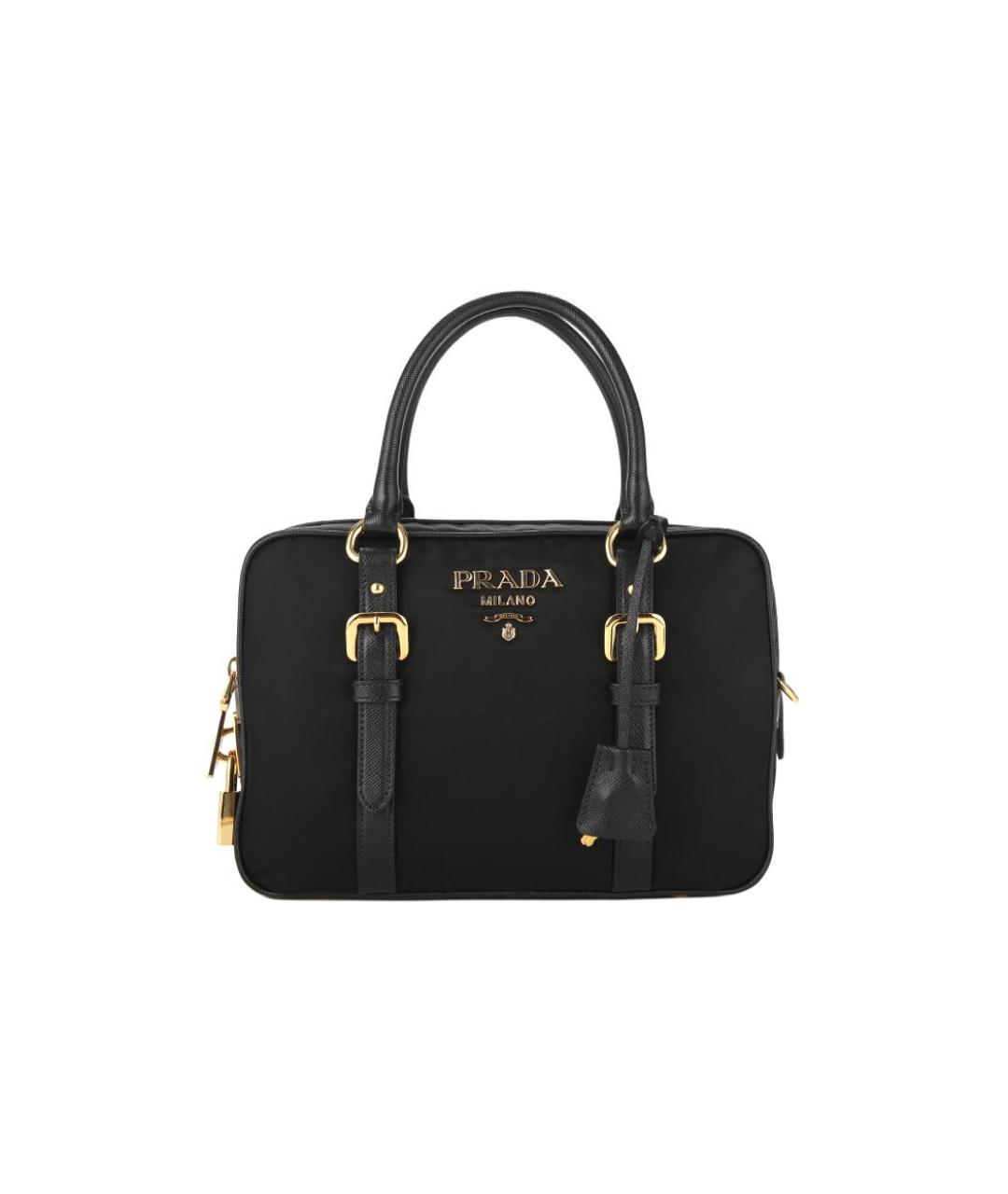 PRADA Черная нейлоновая сумка с короткими ручками, фото 1