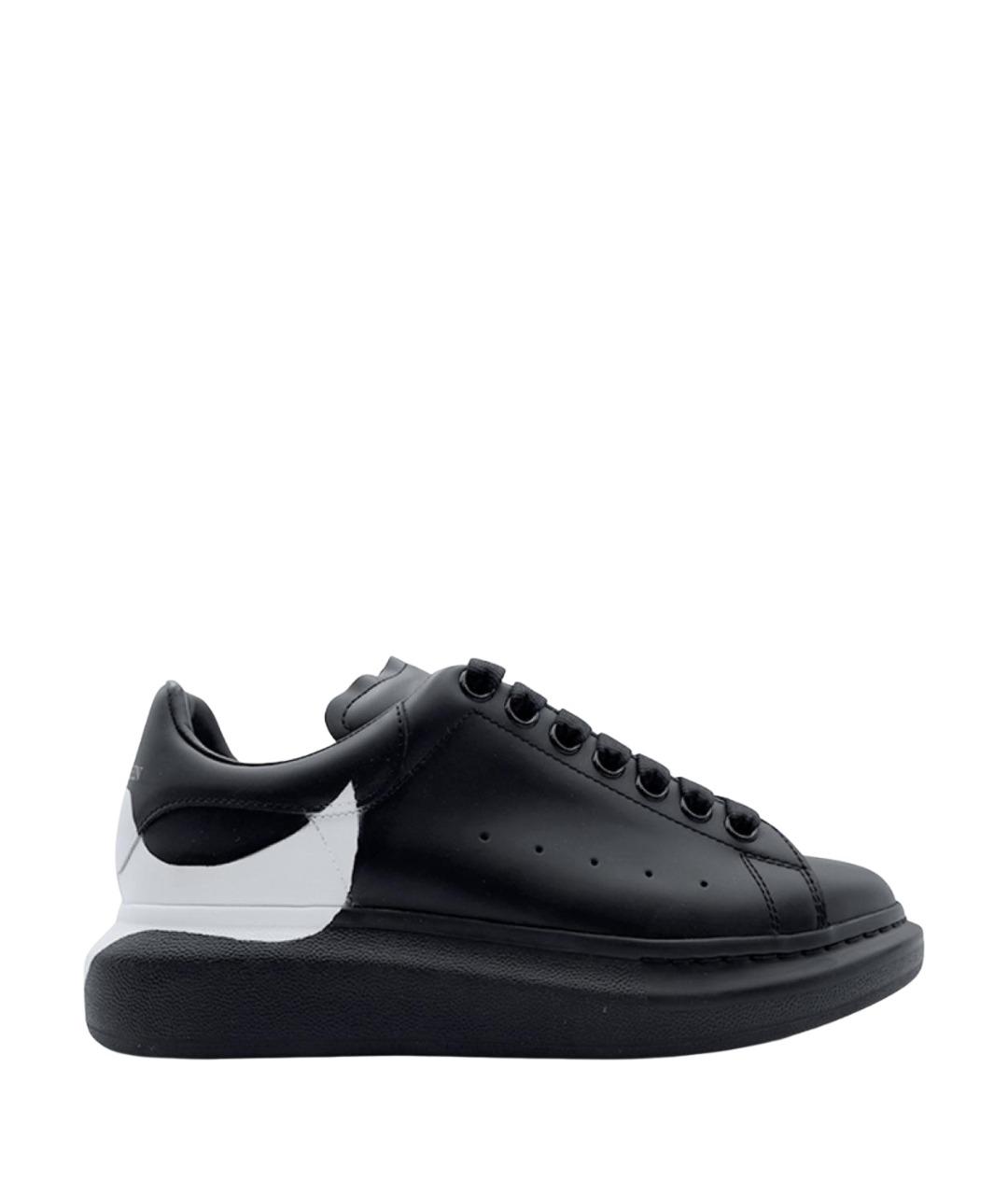 ALEXANDER MCQUEEN Черные кожаные низкие кроссовки / кеды, фото 1