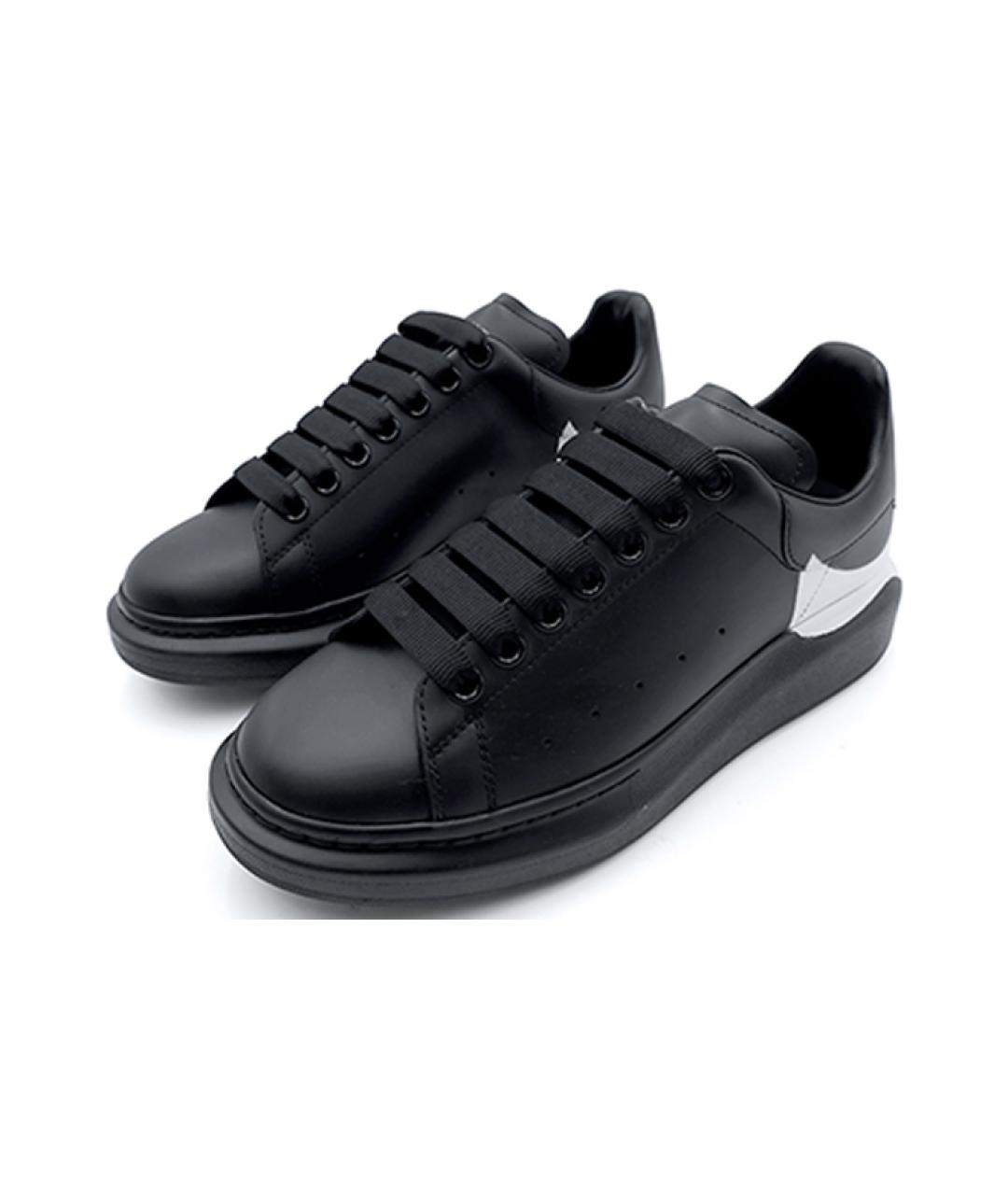 ALEXANDER MCQUEEN Черные кожаные низкие кроссовки / кеды, фото 2