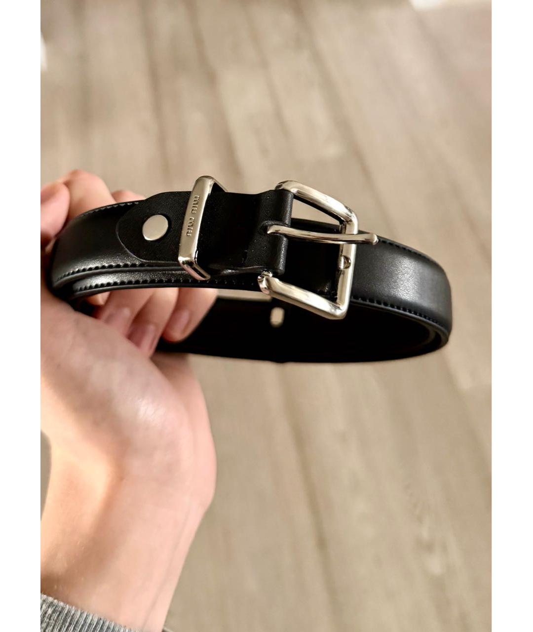MIU MIU Черный кожаный ремень, фото 3