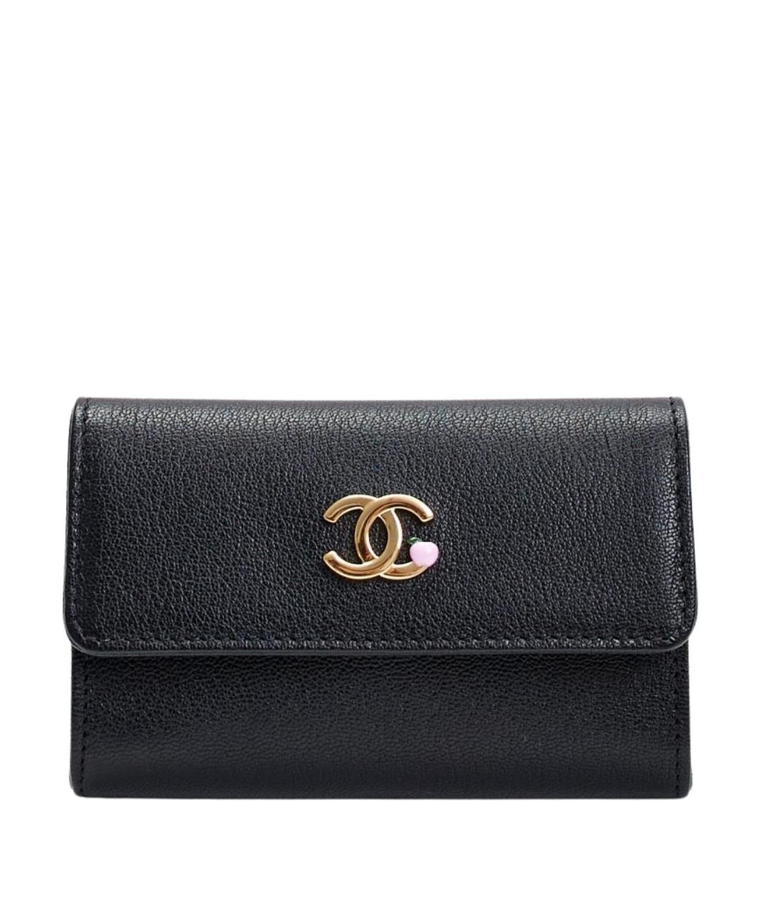 CHANEL Черный кожаный кардхолдер, фото 1