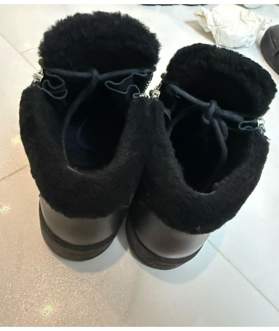 GIUSEPPE ZANOTTI DESIGN Черные замшевые высокие кроссовки / кеды, фото 4