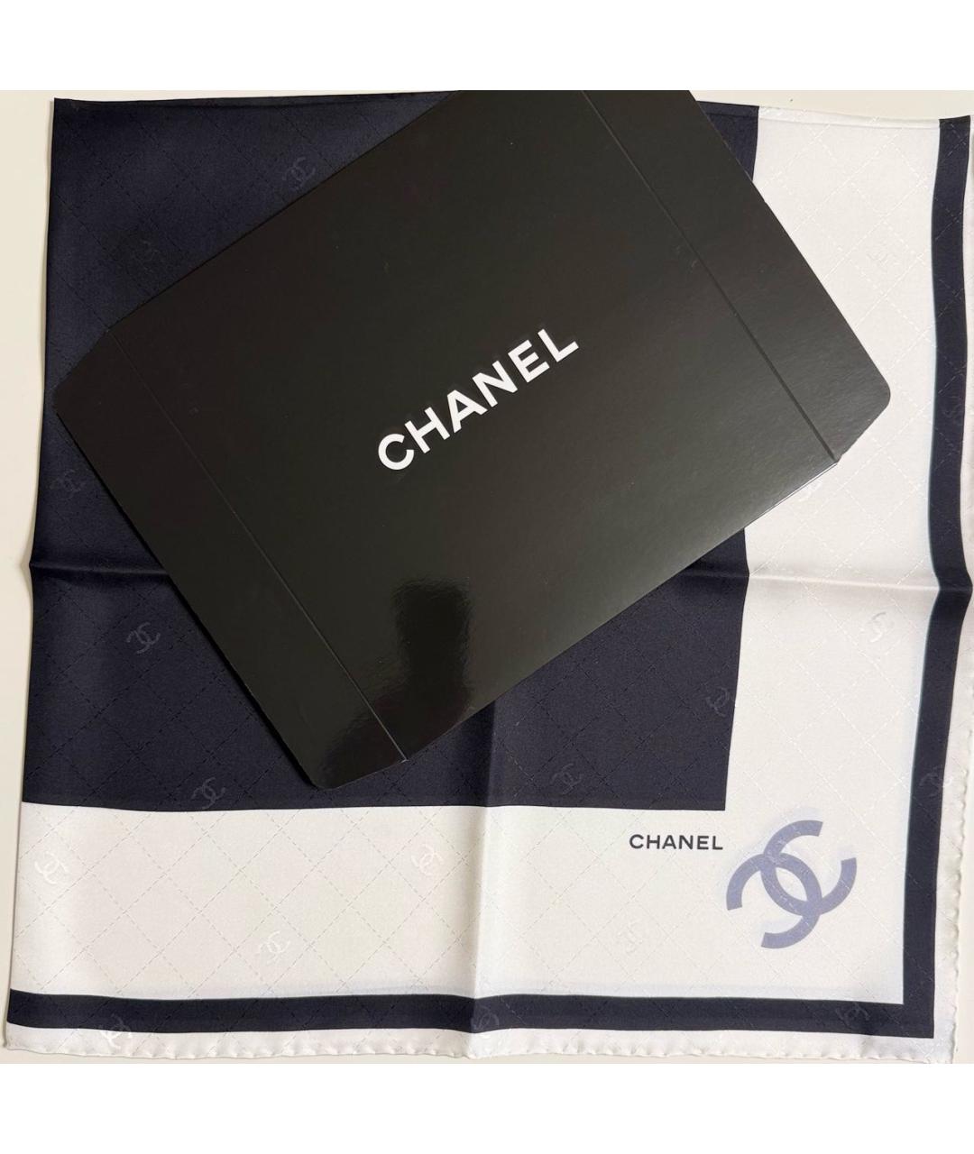 CHANEL Черный шелковый платок, фото 8