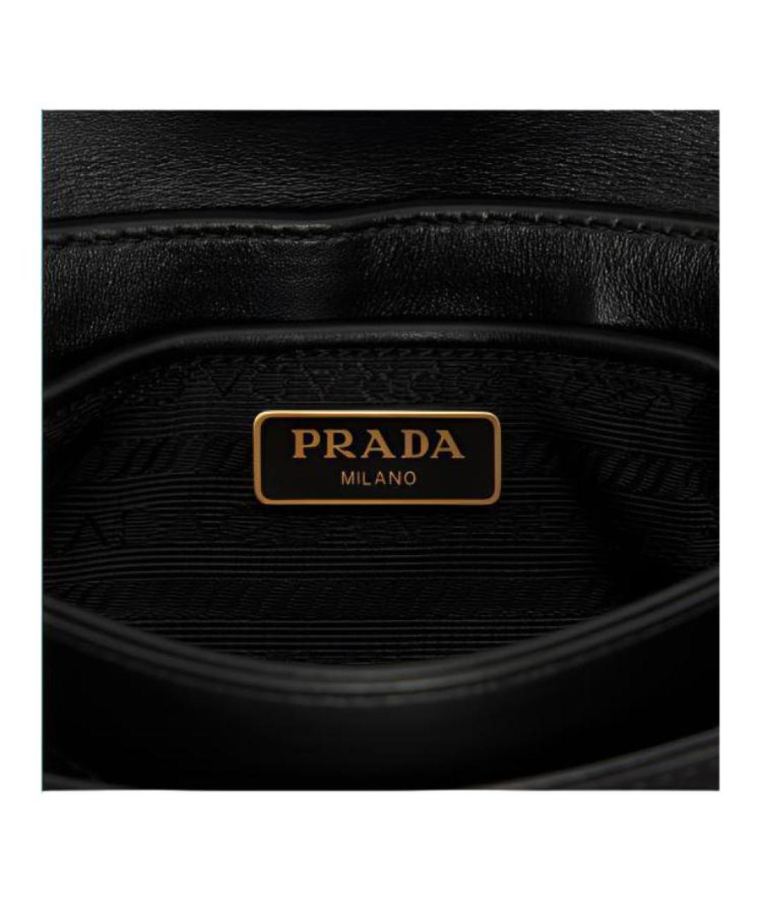 PRADA Черная кожаная сумка через плечо, фото 4
