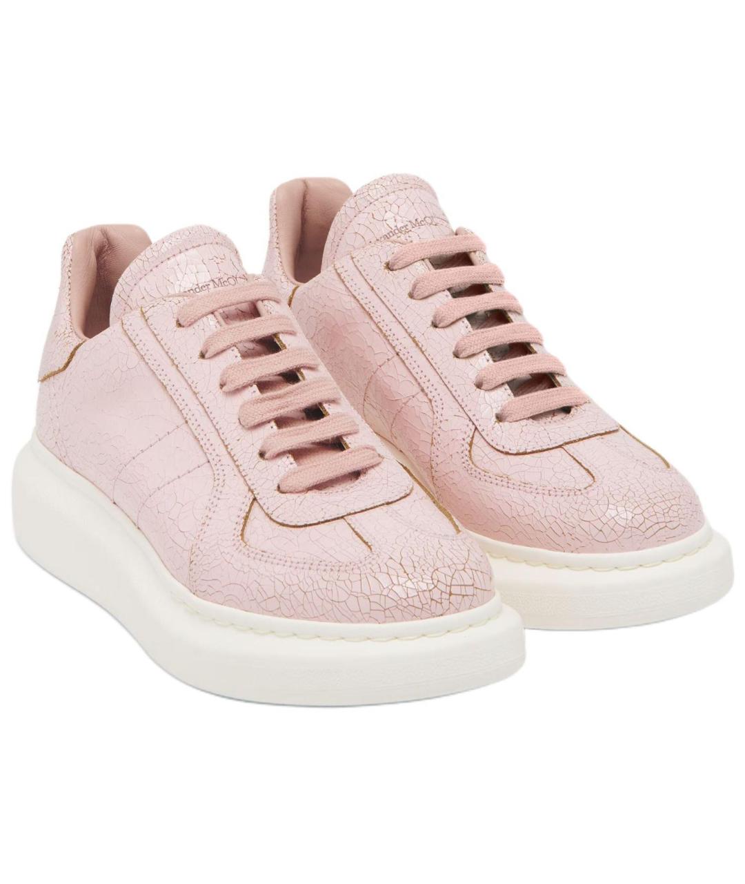 ALEXANDER MCQUEEN Розовые кожаные кроссовки, фото 3
