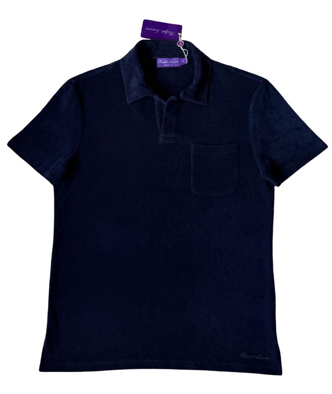 RALPH LAUREN PURPLE LABEL Темно-синее хлопковое поло с коротким рукавом, фото 1