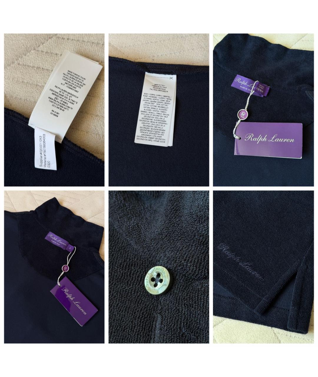 RALPH LAUREN PURPLE LABEL Темно-синее хлопковое поло с коротким рукавом, фото 7