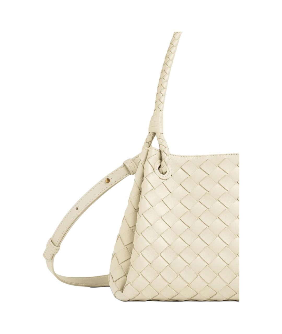 BOTTEGA VENETA Бежевая кожаная сумка с короткими ручками, фото 5