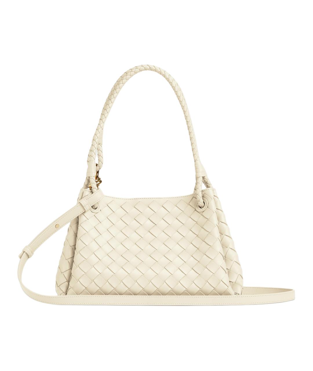 BOTTEGA VENETA Бежевая кожаная сумка с короткими ручками, фото 3