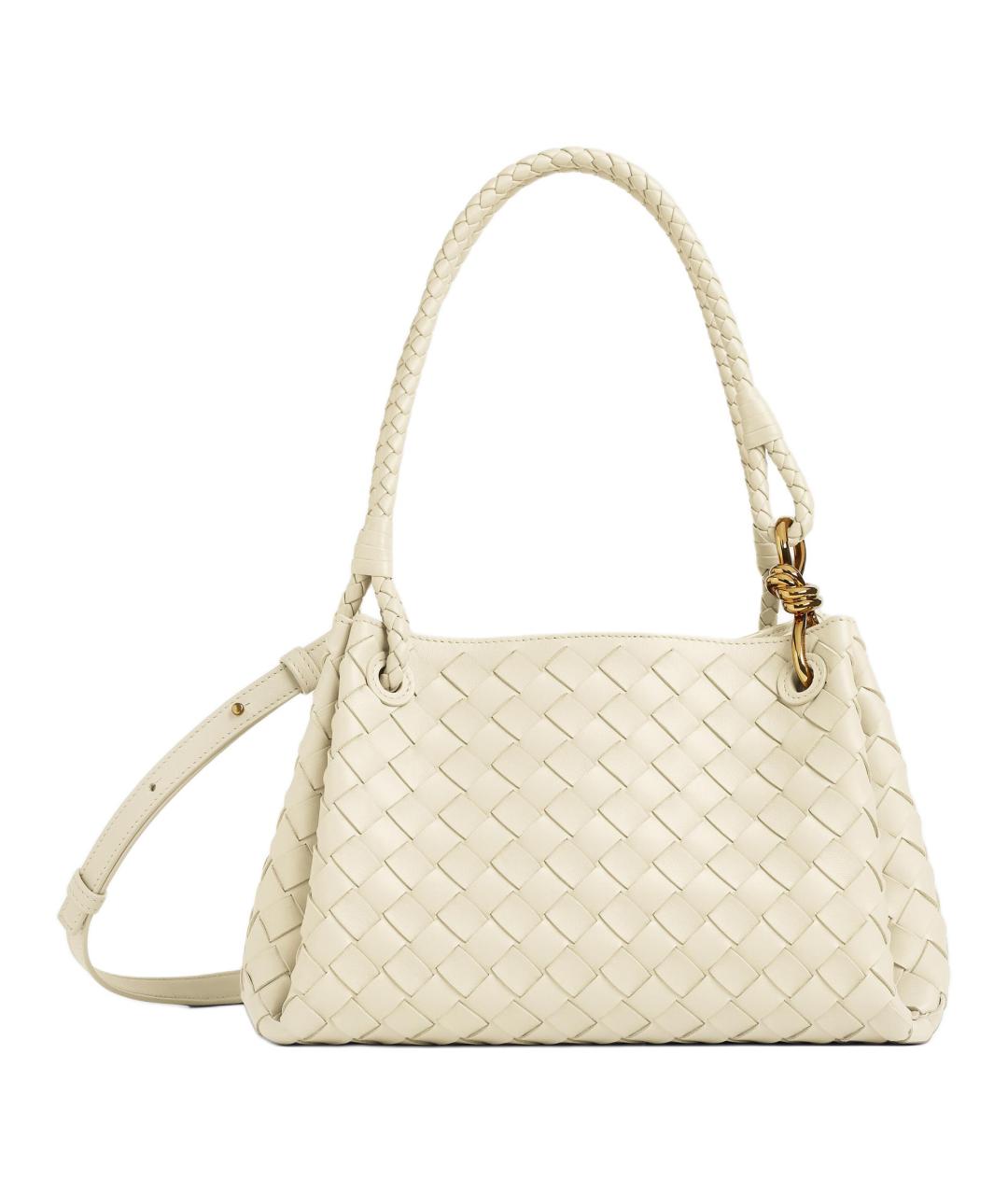 BOTTEGA VENETA Бежевая кожаная сумка с короткими ручками, фото 1