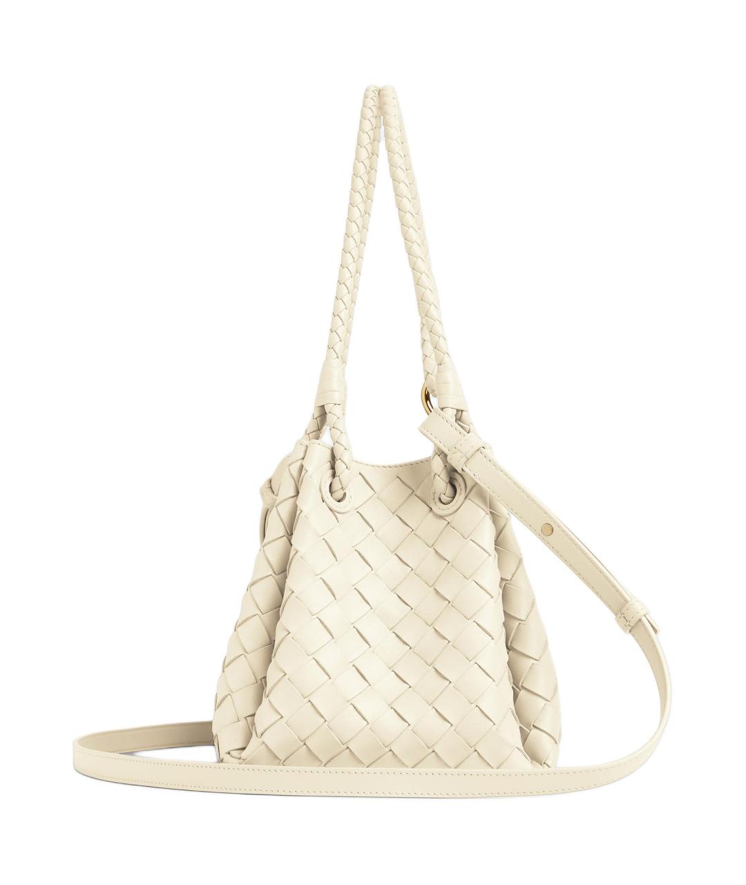 BOTTEGA VENETA Бежевая кожаная сумка с короткими ручками, фото 2
