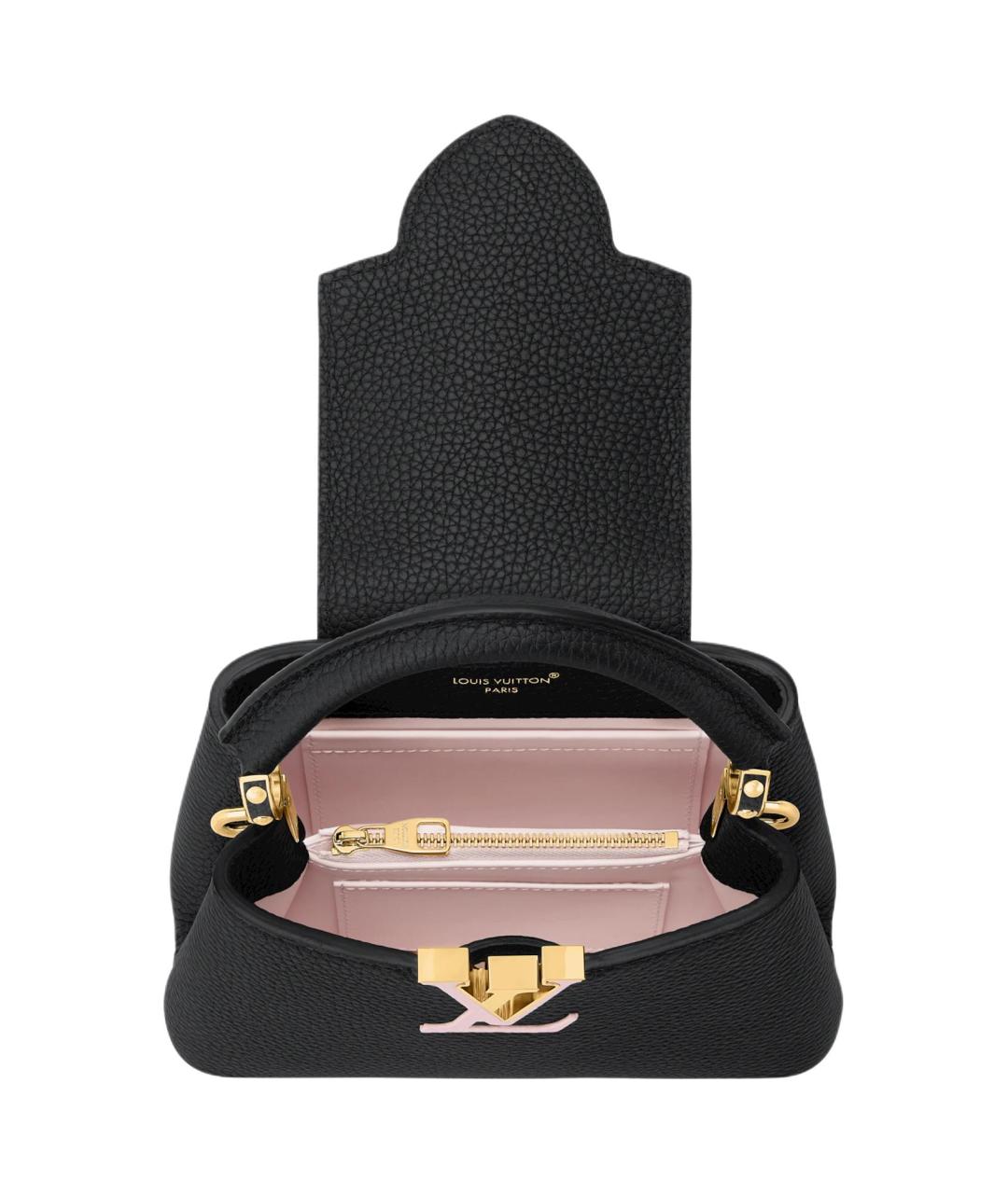 LOUIS VUITTON Черная кожаная сумка через плечо, фото 4