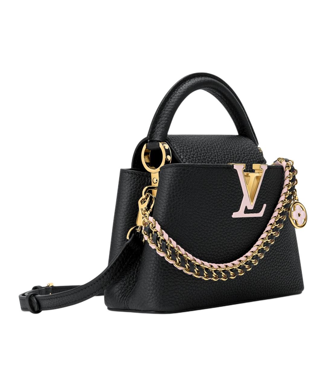 LOUIS VUITTON Черная кожаная сумка через плечо, фото 2