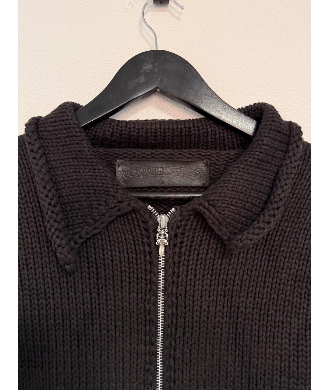 CHROME HEARTS Черный кашемировый кардиган, фото 3