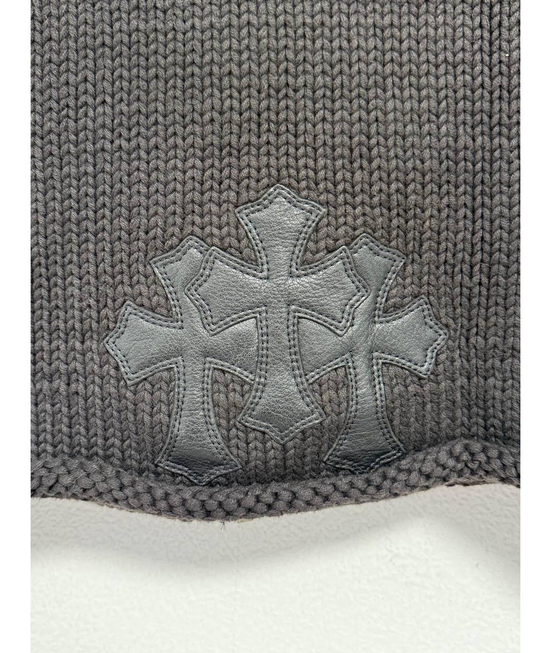 CHROME HEARTS Черный кашемировый кардиган, фото 6