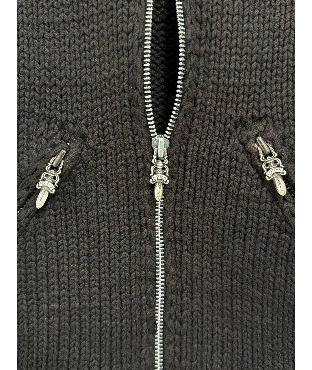CHROME HEARTS Черный кашемировый кардиган, фото 4