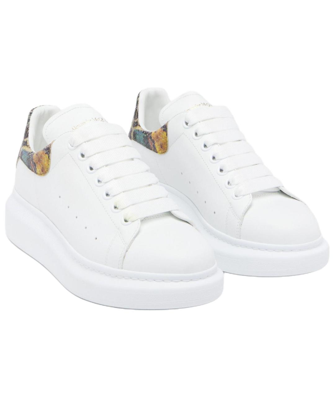 ALEXANDER MCQUEEN Белые кожаные низкие кроссовки / кеды, фото 3