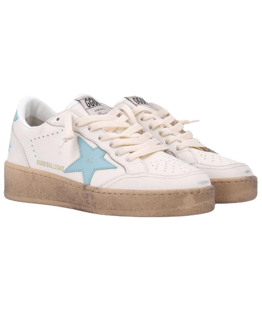GOLDEN GOOSE Белые кожаные кроссовки, фото 3