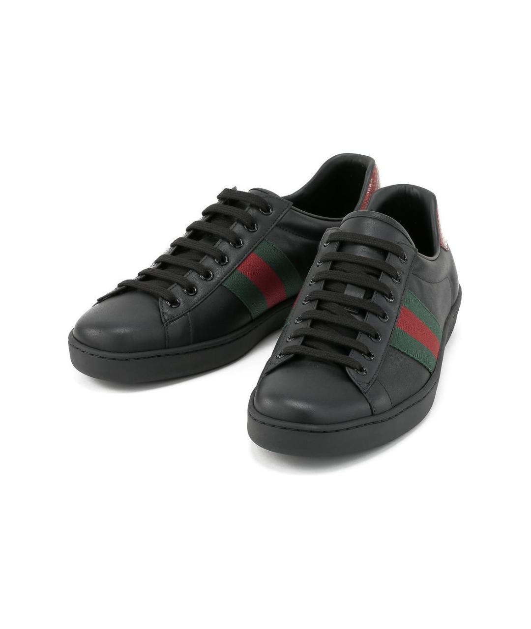 GUCCI Черные низкие кроссовки / кеды, фото 2