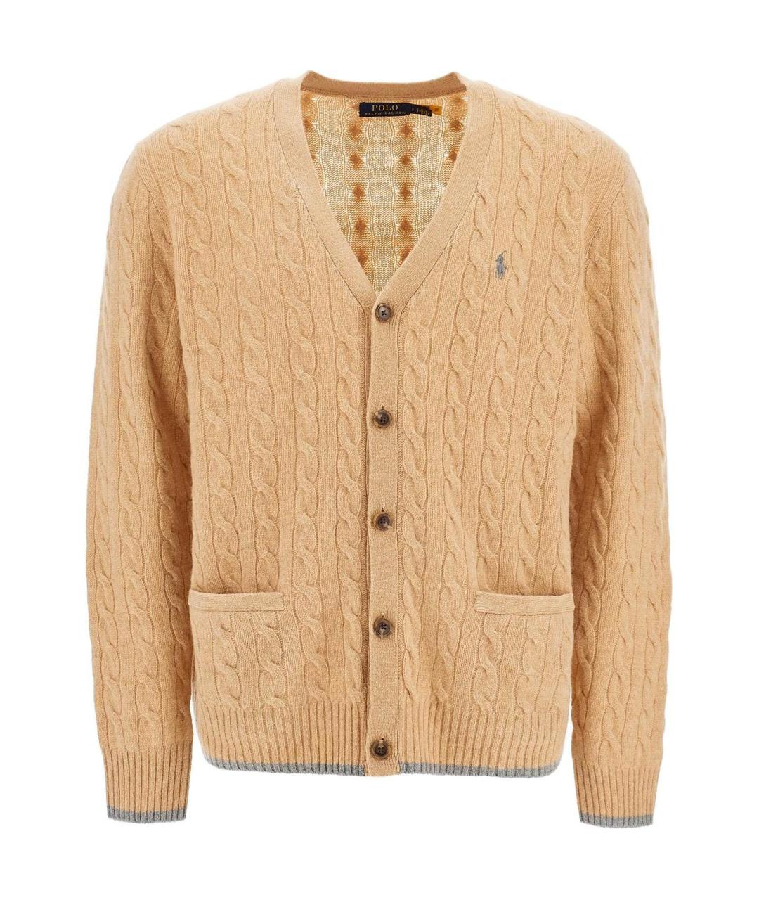 POLO RALPH LAUREN Бежевый хлопковый кардиган, фото 1