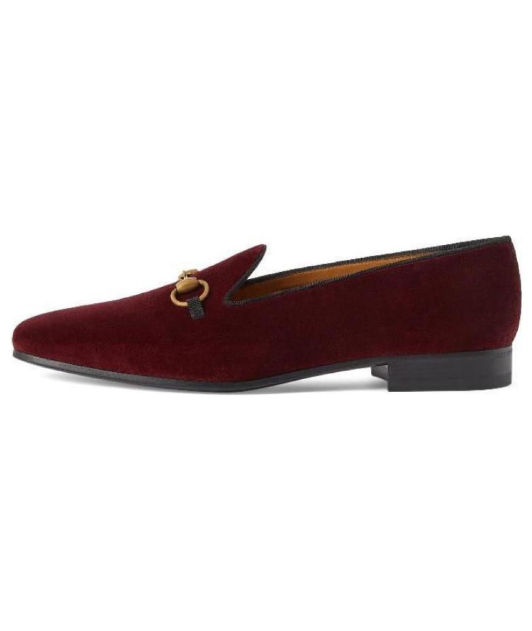 GUCCI Бордовые замшевые лоферы, фото 6