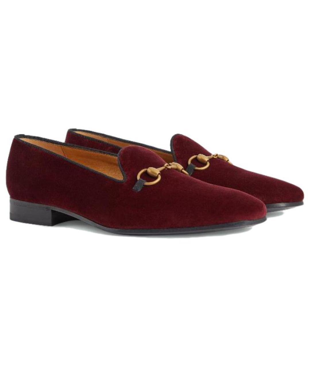 GUCCI Бордовые замшевые лоферы, фото 3